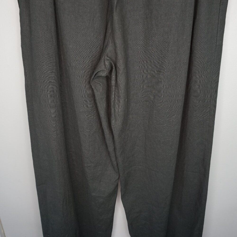 Vince Linen Blend Pull On Trouser Pant in Black size Large (12-14) $395 New - Picture 12 of 16